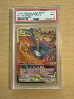 2019 Pokemon Sun & Moon Hidden Fates #44 Moltres, Zapdos, Articuno PSA 9 - Image 1