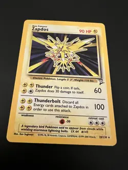 Zapdos 20/130 Base Set 2 2000 Pokemon Card Holo Rare NM - Image 1