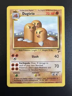 Dugtrio 23/130 Base Set 2 2000 Pokemon Card Rare NM - Image 1