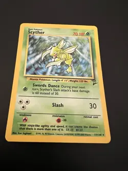 Scyther 17/130 Base Set 2 2000 Pokemon Card Holo Rare NM - Image 1