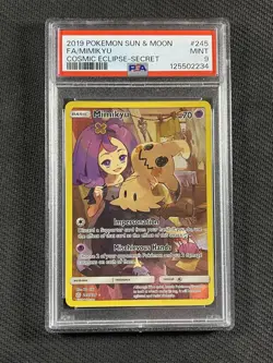Pokemon Cards PSA 9 Mint Mimikyu Cosmic Eclipse Secret S&M 2019 245/236 - Image 1