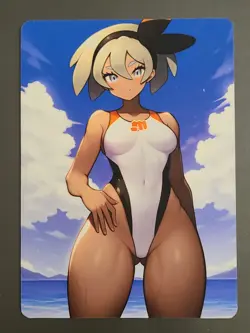 PokeGirl Bea Front/Back Card - ACG Anime Girl Doujin Waifu DIY Card - Image 1