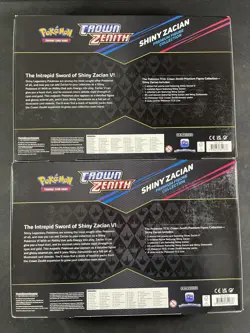Pokemon Cards x2 Sealed Zacian Premium Figure Collection Crown Zenith Swsh - Image 2