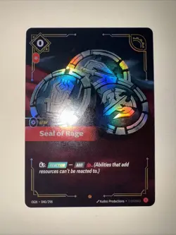 Seal of Rage 040/298 Epic Foil Riftbound TCG Origins Card Game CCG English - Image 1