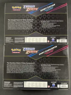Pokemon Cards x2 Sealed Crown Zenith Zacian Zamazenta Premium Figure Collection - Image 2