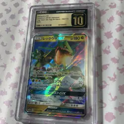 CGC 10 PRISTINE Rayquaza GX 100/173 Tag Team All Stars Japanese Pokemon Card - Image 1