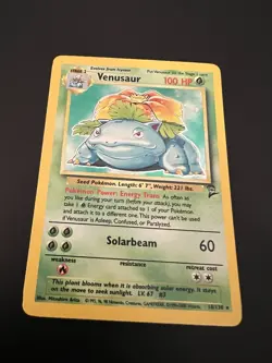 Venusaur 18/130 Base Set 2 2000 Pokemon Car Holo Rare NM - Image 1