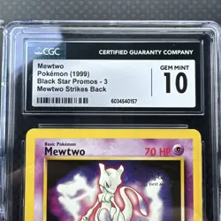 CGC 10 Mewtwo Movie Black Star Promo 3 Gem Mint 1999 Mewtwo Strikes Back Pokemon - Image 3