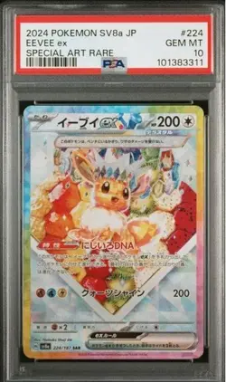 PSA 10 GEM MINT Eevee EX SAR 224/187 Terastal Festival EX Japanese Pokemon 2024 - Image 2