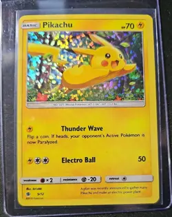 Pokemon Card Pikachu 5/12 2016 McDonald's Collection Holo Rare Light Played - Image 1