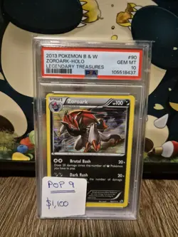 Pokemon TCG Zoroark Legendary Treasures 90/113 Holo Holo Rare POP 9 - Image 1