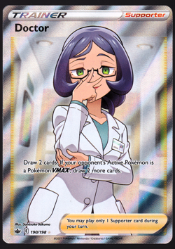 Doctor 190/198 Chilling Reign Full Art Trainer Holo 2021 Pokemon TCG Card NM - Image 1