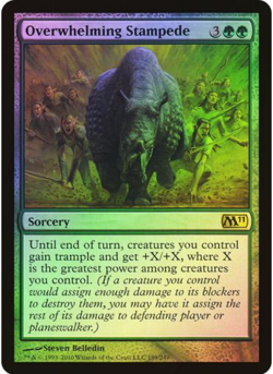 Overwhelming Stampede Core Set 2011 M11 Foil Holo - MTG Magic the Gathering - NM - Image 1