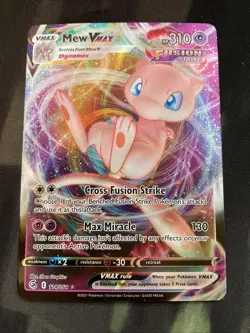 Mew VMAX 114/264 Ultra Rare Fusion Strike Pokemon Card Full Art Psychic Type - Image 1