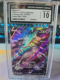 🔥💥 Mewtwo V Super Rare Pokemon GO 073/071 CGC Graded Gem Mint 10 Holo 🔥💥 - Image 1