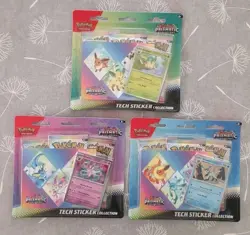 Pokemon Prismatic Evolutions Tech Sticker Collection x3 Full Set 9x Booster Pack - Image 1