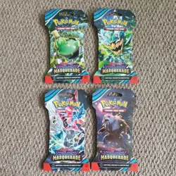 Pokemon Twilight Masquerade Sleeved Booster Pack X 4 Art Set New & Sealed - Image 1