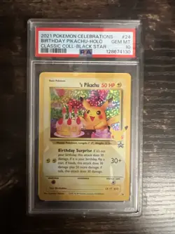 Pokemon Pikachu Holo Birthday Celebrations Classic Collection 2021 PSA 10 - Image 1
