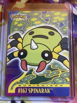 Pokemon Topps Johto Card Spinarak #167 Blue Label Mp - Image 1