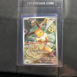 Eevee Prismatic Evolutions Promo TCG SVP 173 Holo Card NM Pokemon Sleepy - Image 1