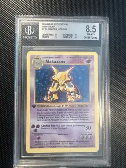 Alakazam 1st Edition Holo Card 1/82 Base Set Shadowless BGS 8.5 PSA - Image 1