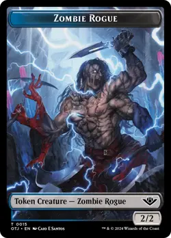 MTG Zombie Rogue // Plot Double-Sided Token [Outlaws of Thunder Junction Tokens] - Image 1
