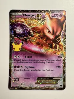 Pokemon Mewtwo EX 54/99 Celebrations: Classic Collection Holo Near Mint - Image 1