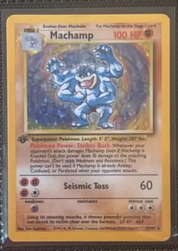 1st Edition Machamp 8/102 - 1999 WoTC Pokemon Base Set Holo Rare - Image 1