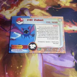 Pokemon 1999 Moderate Play Topps Series 1 3rd Print Green Logo Zubat 41 - Image 2