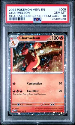 2024 POKEMON MEW EN-151 CHARIZARD EX SUPER-PREM COLL #005 CHARMELEON PSA 10 - Image 1