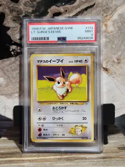 Pokemon PSA 9 MINT Lt Surge's Eevee #133 Japanese Gym Common - Image 1