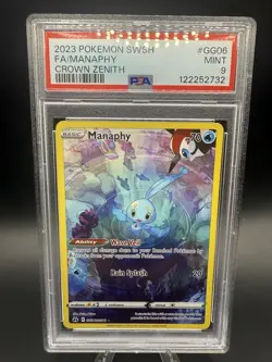 2023 POKEMON SWORD & SHIELD CROWN ZENITH #GG06 FULL ART/MANAPHY PSA 9 Mint - Image 1