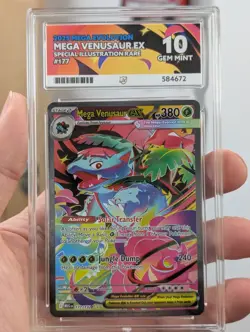 Pokemon TCG Mega Venusaur EX Mega Evolutions 177/132 Ace Grade 10 perfect subs - Image 1