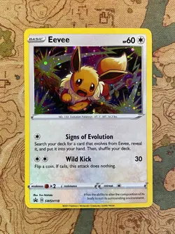 Pokemon Card TCG - Eevee SWSH118 Black Star Promo Sword & Shield Promo Near Mint - Image 1