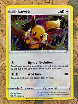 Pokemon Card TCG - Eevee SWSH118 Black Star Promo Sword & Shield Promo Near Mint - Image 2