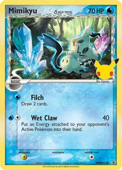 Pokemon Card TCG - Mimikyu Delta Species SWSH136 Promo Celebrations Near Mint - Image 1
