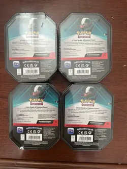Pokemon TCG Triple Whammy Collector's Tin Darkrai Tin 4 PACK!! - Image 2