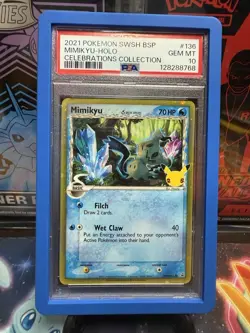 Pokemon PSA 10 Celebrations Mimikyu Blackstar Promo SWSH136 - Image 1