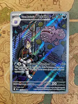 Pokemon TCG - Team Rocket's Weezing 199/182 Illustration Rare Destined Rivals NM - Image 1