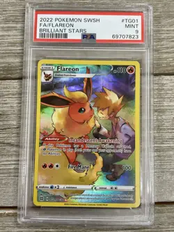 Graded PSA 9 2022 Pokemon Swsh - FA Flareon - Brilliant Stars - Image 1