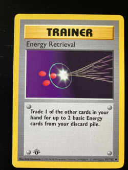 Pokemon Base Set 1st Ed Trainer Energy Retrieval 81/102 EX/Lightly Played - Image 1