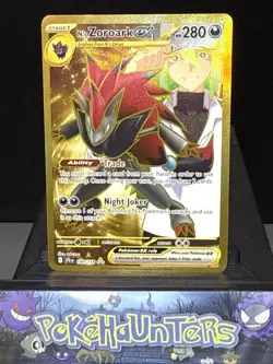Pokemon Card N's Zoroark Ex 189/159 Journey Together Gold Hyper Rare Near Mint - Image 1