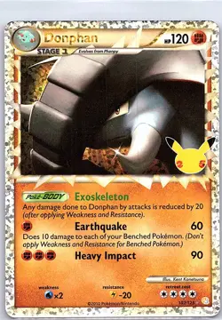 Donphan (Prime) 107/123 Celebrations: Classic Collection - Pokemon Card - NM - Image 1