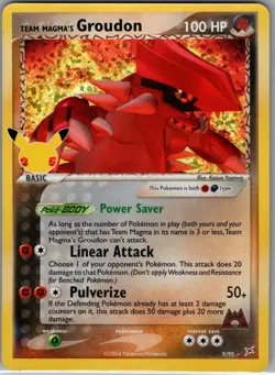 Team Magma's Groudon 9/95 Celebrations: Classic Collection - Pokemon Card - NM - Image 1
