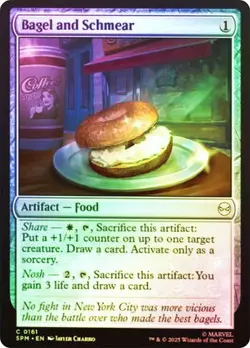 NM Foil Bagel and Schmear, MTG, Marvel's Spider-Man, Magic the Gathering, 161 - Image 1