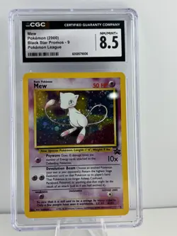 2000 POKEMON PROMO BLACK STAR POKEMON LEAGUE #9 MEW-HOLO CGC 8.5 NM/MINT+ - Image 1