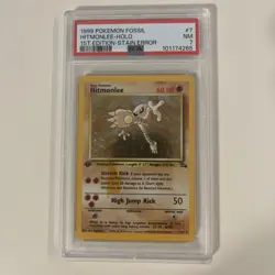1999 Pokemon TCG Hitmonlee 07/62 1st Edition Holo Rare STAIN ERROR PSA 7 NM - Image 2