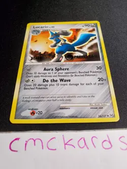 Lucario 53/127 Prerelease Staff Platinum Pokemon LP - Image 2