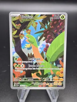 2023 Pokemon TROPIUS 195/193 Paldea Evolved PAL EN Illustration Rare Holo - Image 1