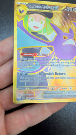Team Rocket's Crobat EX 242/182 Destined Rivals Hyper Rare Holo Pokemon TCG - NM - Image 2